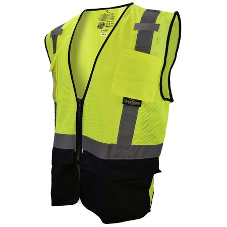 RADIANS Hi-Vis Blk Bottom SE Surv Vest-Hi Viz Grn-L-XL SV75B-2ZGM-L/XL